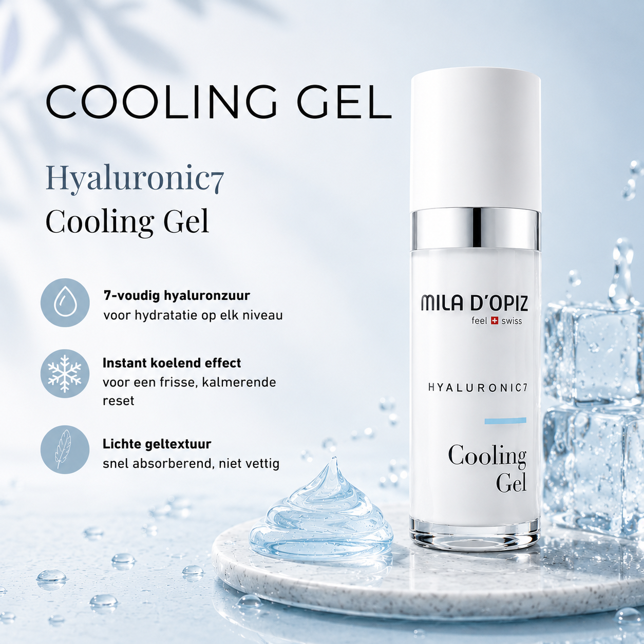 Mila d’Opiz Hyaluronic⁷ Cooling Gel | Verkoelende Hydratatie Gel Crème