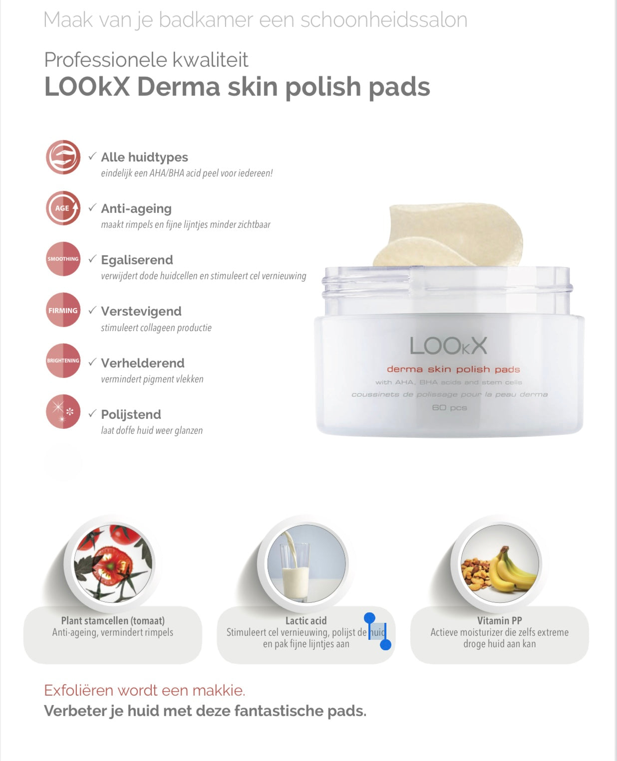 LOOkX Derma Skin Polish Pads 2 stuks - 120 pads