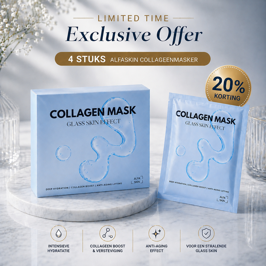AlfaSkin Collageen masker glass skin 4 stuks