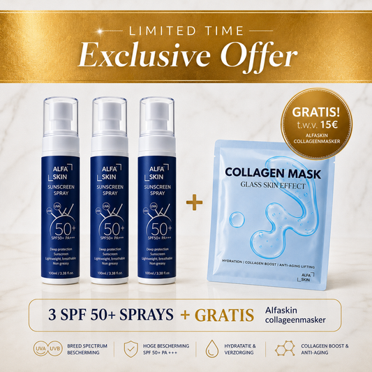 Alfaskin SPF 50 transparant spray - 3 stuks