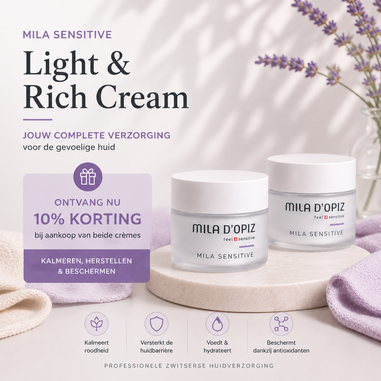 Mila Sensitive duo | dag- en nachtverzorging voor de gevoelige huid