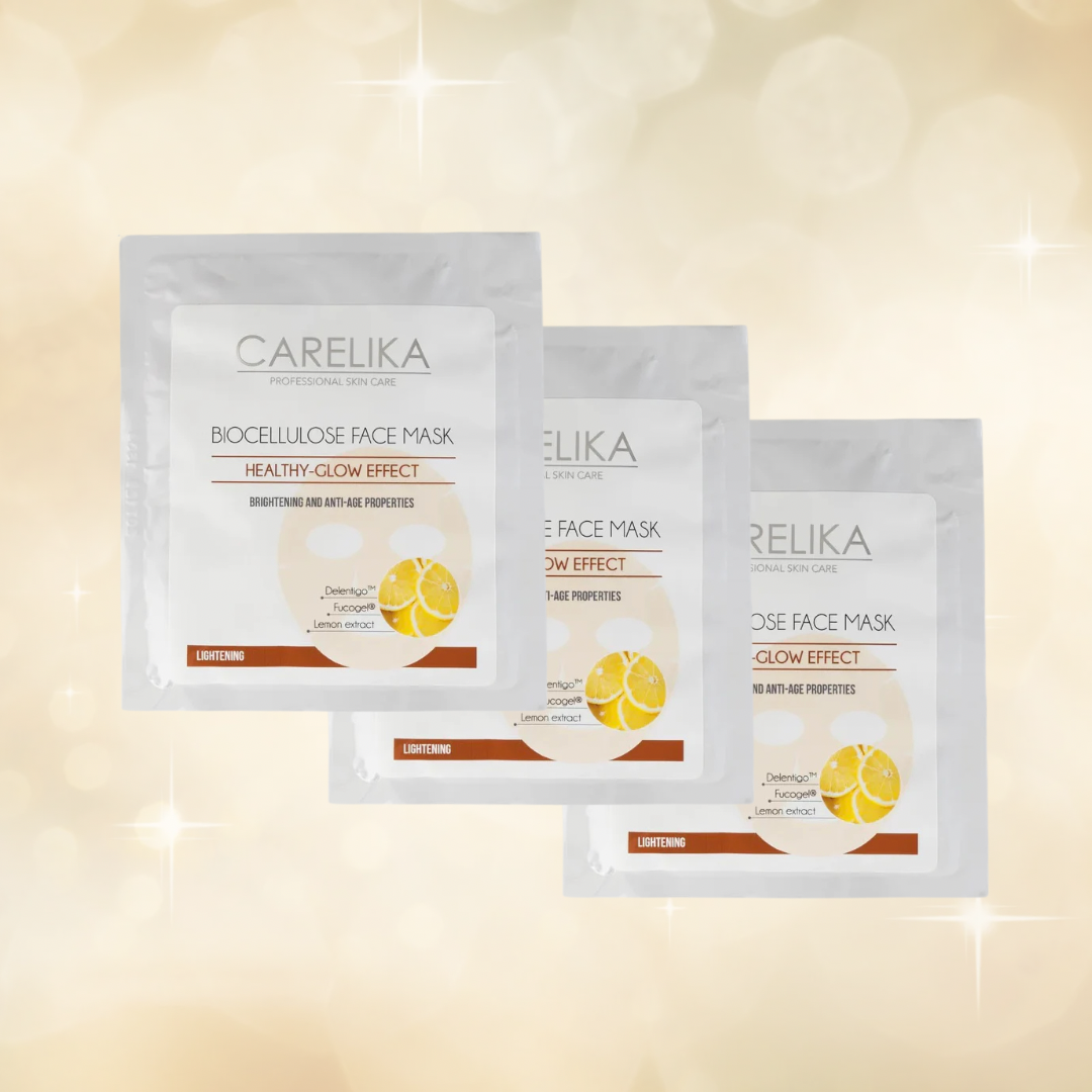 Glowing Skin Biocellulose masker met Vit C Carelika - 3 stuks