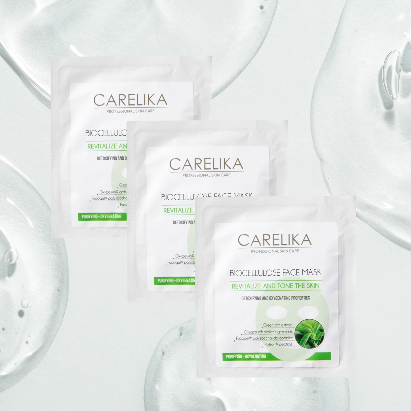 Purifying & Detox Biocellulose Masker - Zuivert, herstelt en geeft zuurstof aan de huid (3 stuks) | Carelika