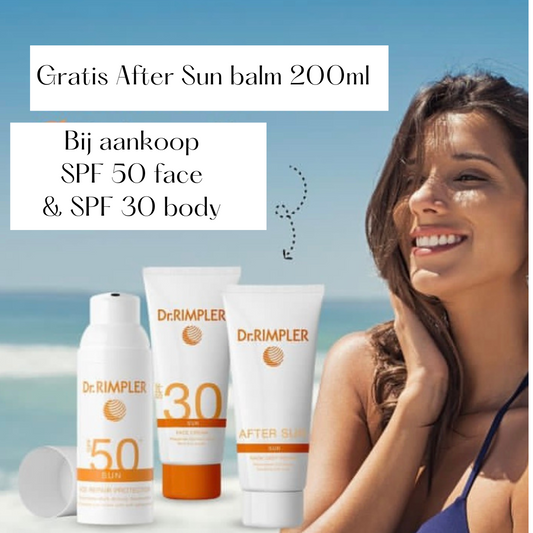 DR Rimpler SPF50 Face & SPF30 body met GRATIS After Sun Balm