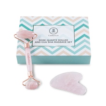 Afbeelding in Gallery-weergave laden, Rose Quartz Jade Roller &amp; Gua Sha set
